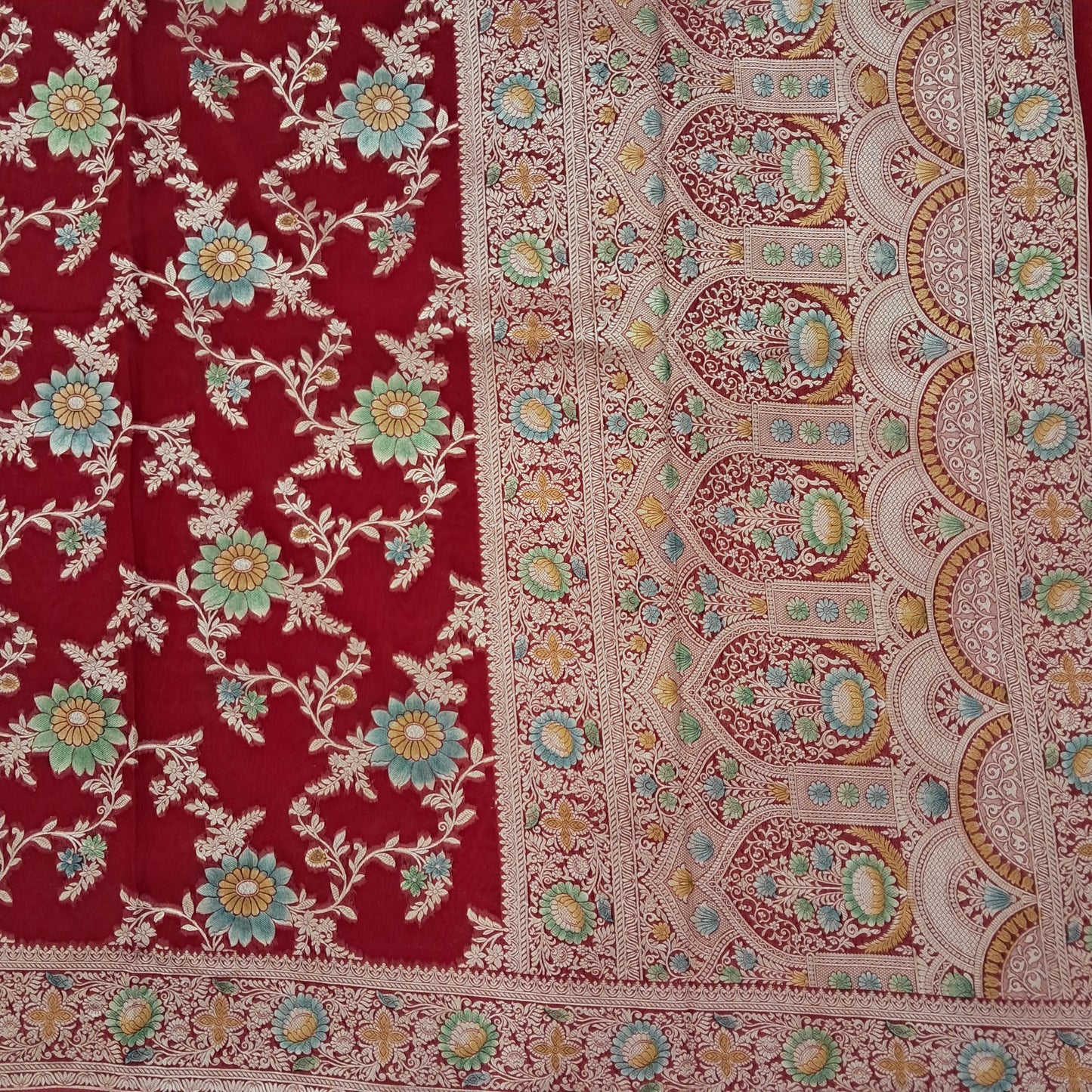 Badi Jal Pure Viscose Handbrush Meena Saree