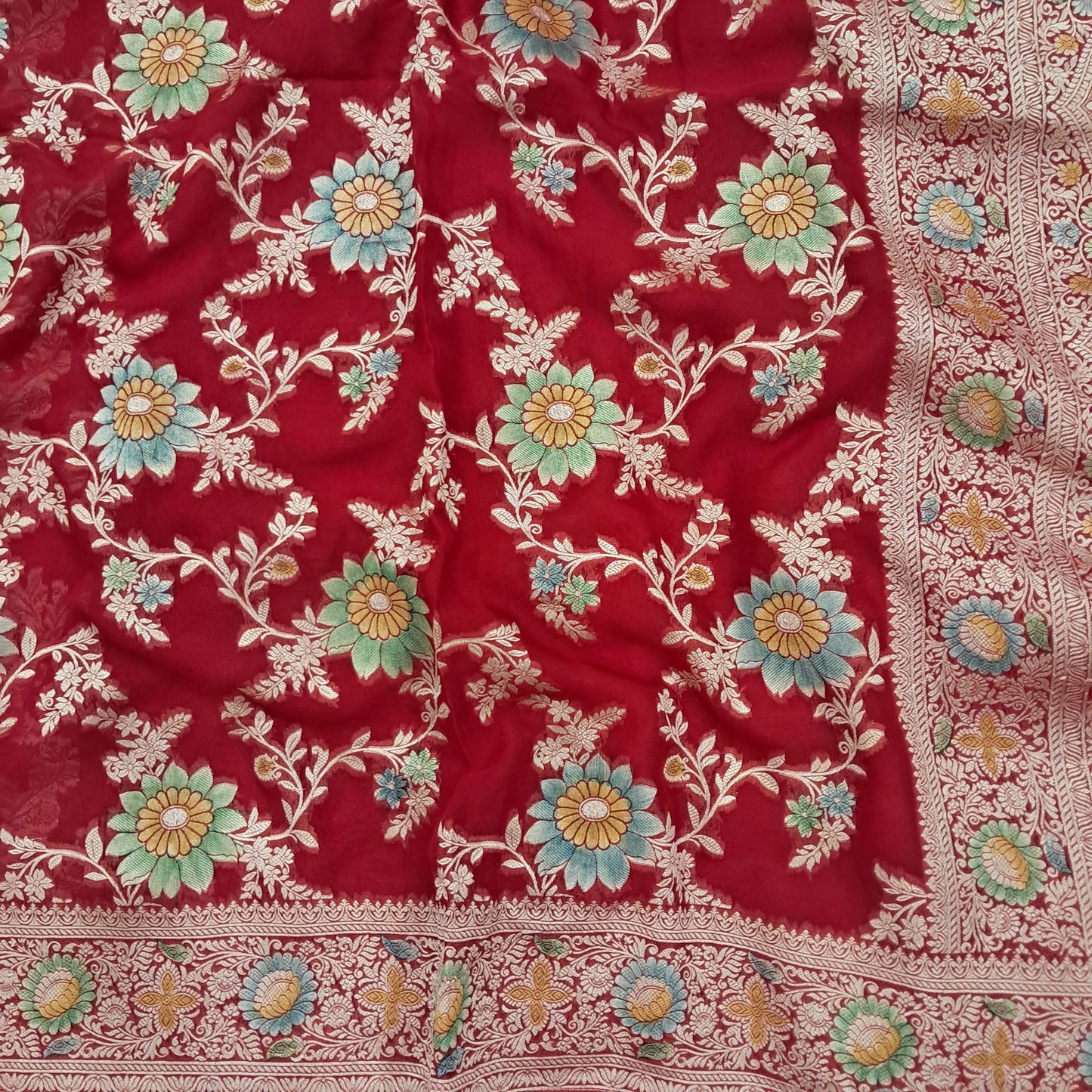 Badi Jal Pure Viscose Handbrush Meena Saree