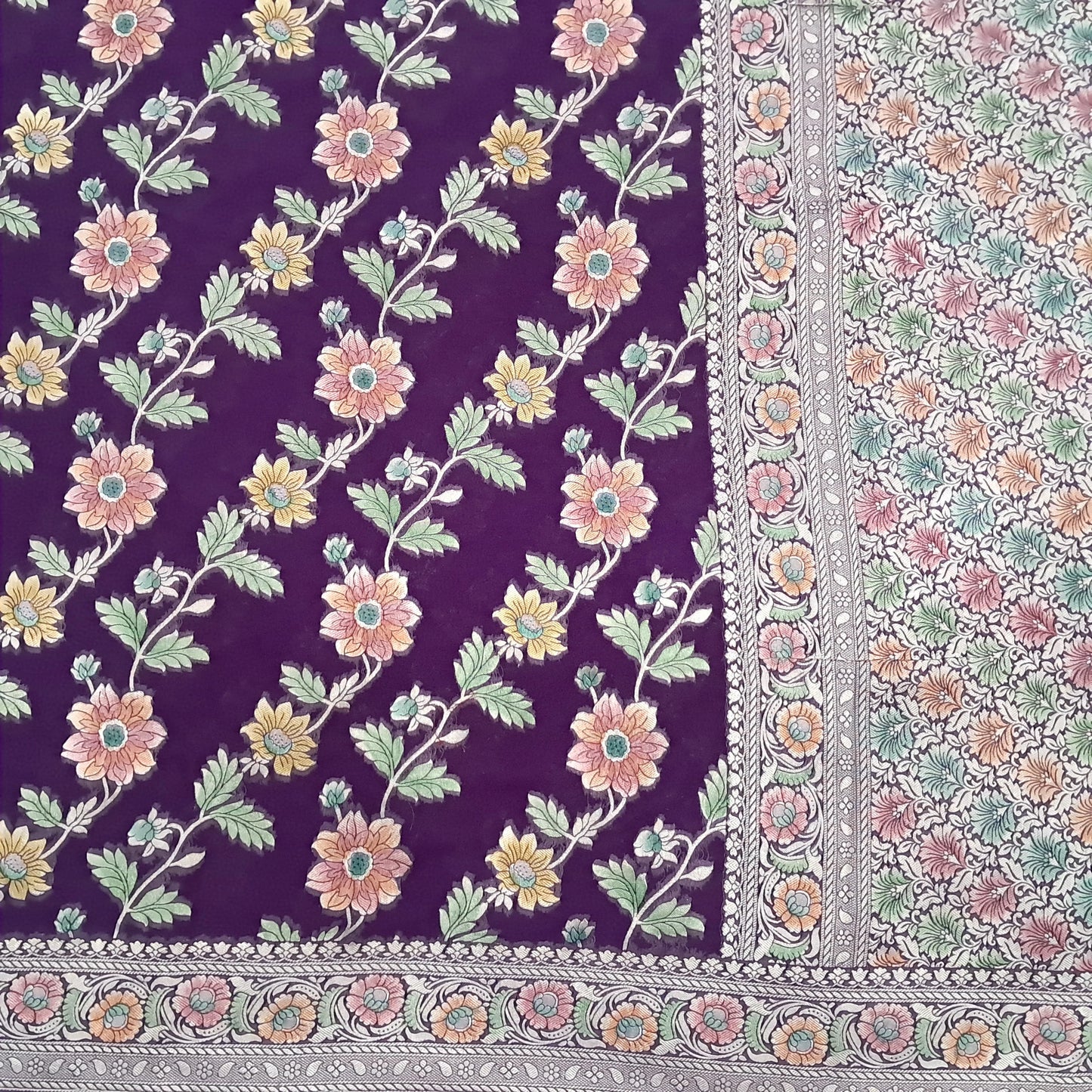 Aada Jal Pure Viscose Meena Handbrush Saree