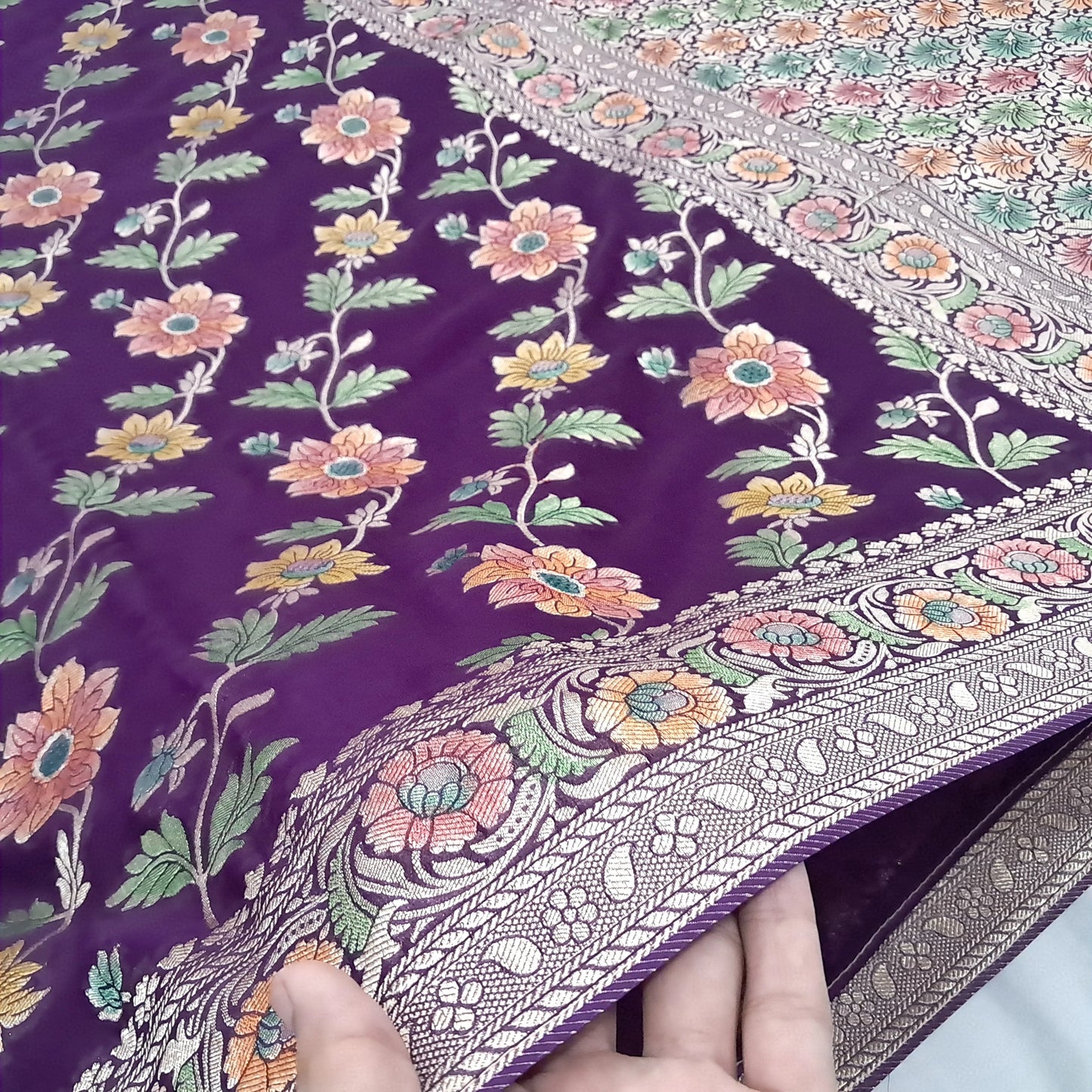 Aada Jal Pure Viscose Meena Handbrush Saree