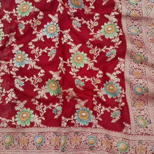Badi Jal Pure Viscose Handbrush Meena Saree