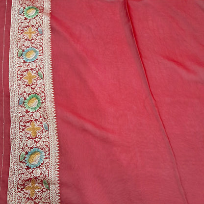 Badi Jal Pure Viscose Handbrush Meena Saree